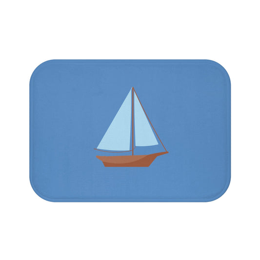 Nautical Vintage Sailboat Bath Mat