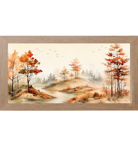 Autumn River Landscape Wall Art