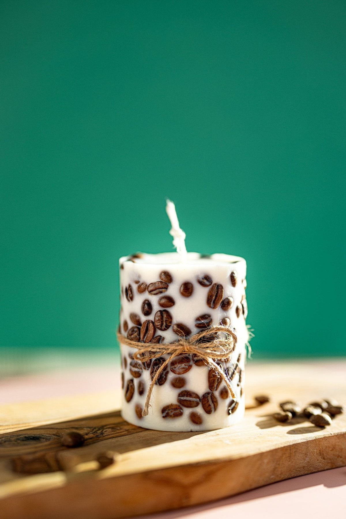 Handcrafted Coffee Bean Pillar Candle