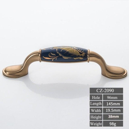 Navy Blue Ceramic Door Handles For Right And Left Sided Doors