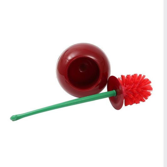 Lovely Cherry Shape Lavatory Brush Toilet Brush Holder Set