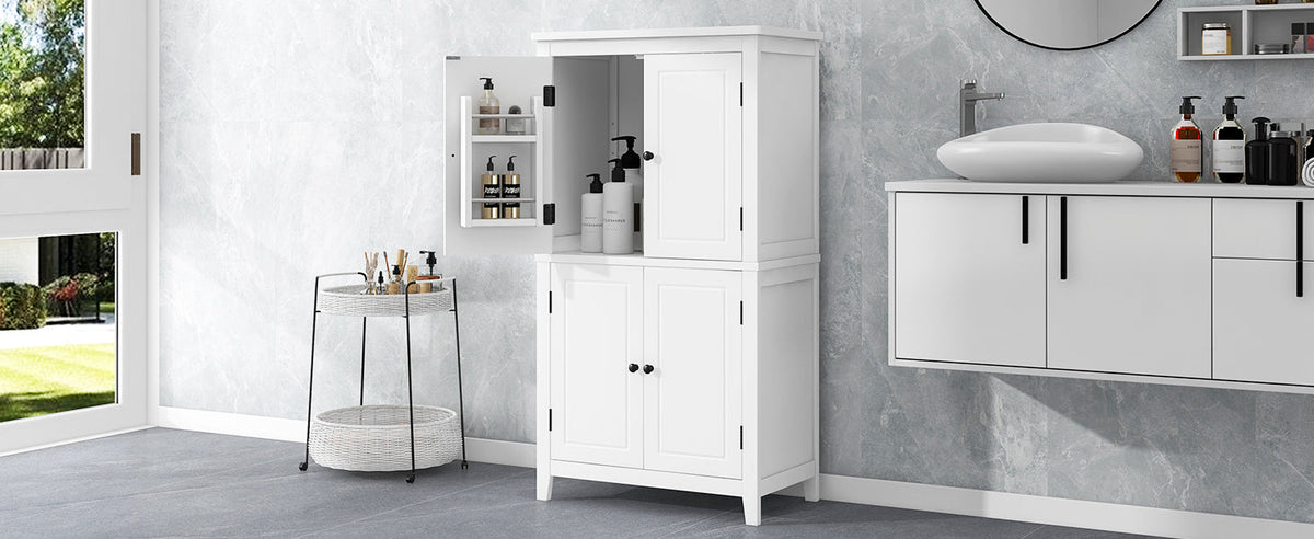 Bathroom floor storage cabinet