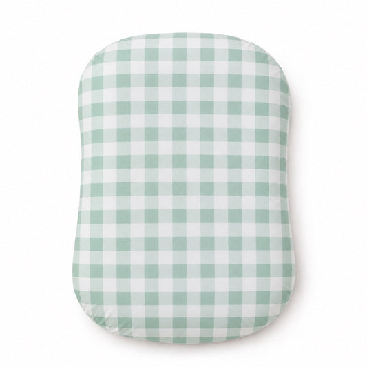 Light Green Checkered Baby Lounger Cover