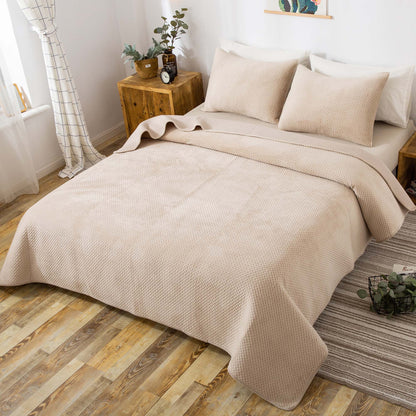 Lightweight Velvet Bedspread Set Queen/King