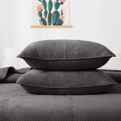Lightweight Velvet Bedspread Set Queen/King