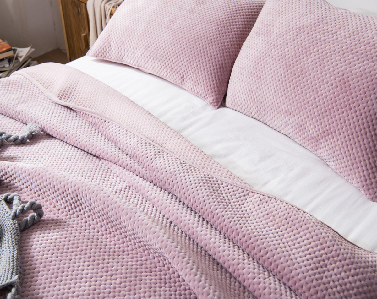 Lightweight Velvet Bedspread Set Queen/King