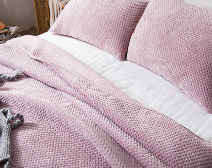 Lightweight Velvet Bedspread Set Queen/King