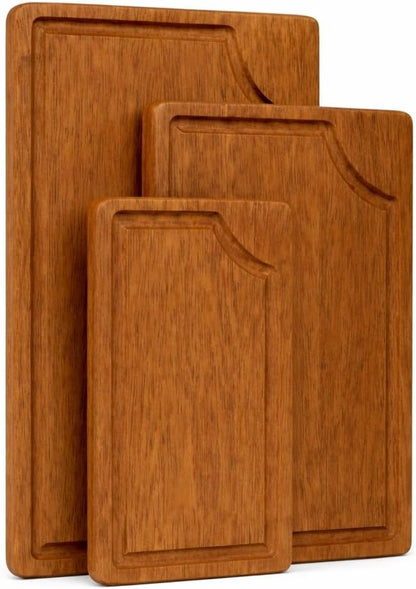 Set of 3 Wooden Chopping Boards for Prep & Serving