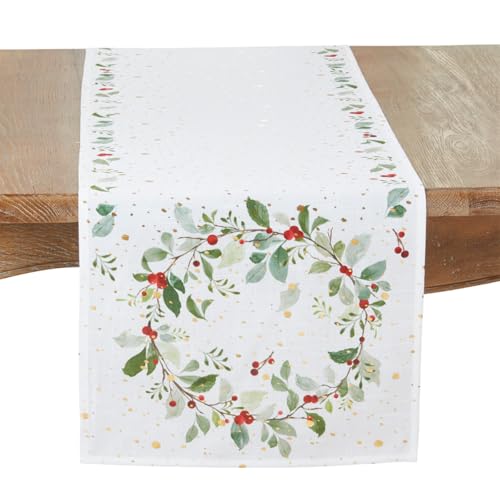Red Berry Wreath Table Runner 16" W x 72" L