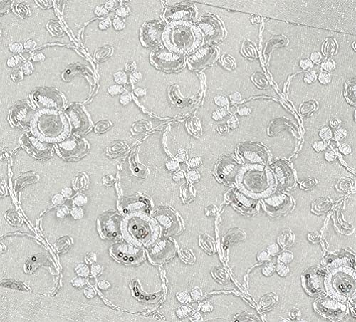 Fennco Styles Sequin Floral Embroidered Tablecloth 50" W x 70"