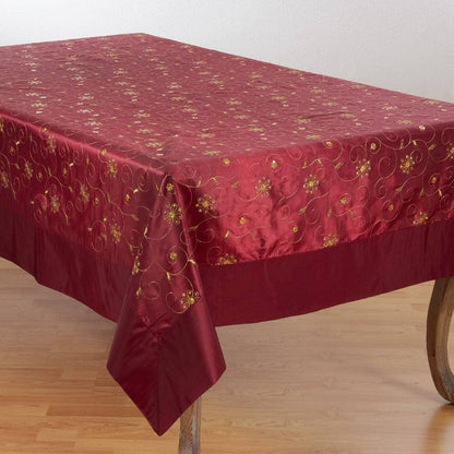 Fennco Styles Elegant Sequined & Embroidered Christmas Tablecloth