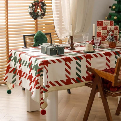 Red and Green Holiday Plaid Christmas Tablecloth