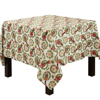 Nutcracker Holiday Tablecloth 65" W X 84"