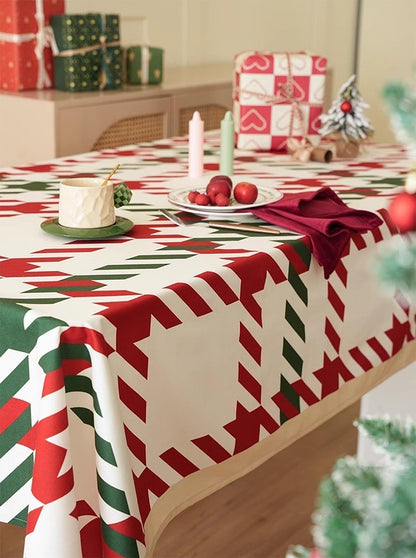Red and Green Holiday Plaid Christmas Tablecloth