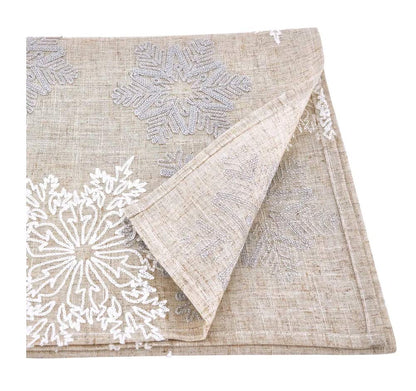 Snowflake Embroidery Table Runner 16x70 Inch Rectangular