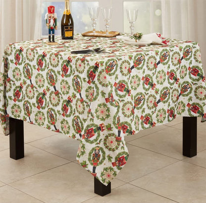 Nutcracker Holiday Tablecloth 65" W X 84"