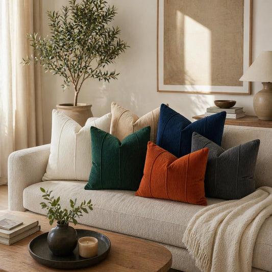 Chenille Lumbar Throw Pillow with Insert 12" X 20"