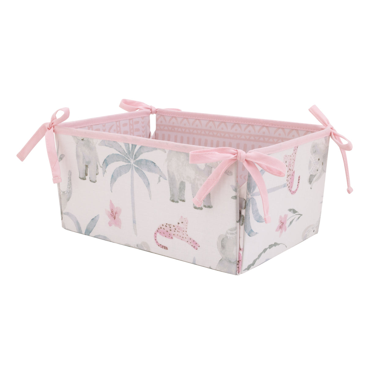 Tropical Princess Elephant /Jungle Pink and Green 4 Piece Crib Bedding Set