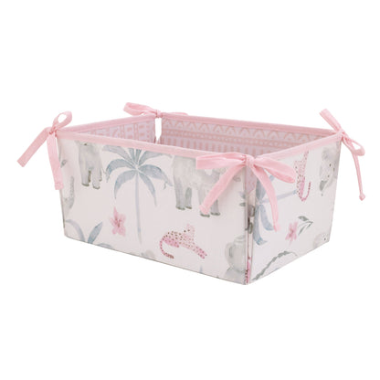 Tropical Princess Elephant /Jungle Pink and Green 4 Piece Crib Bedding Set