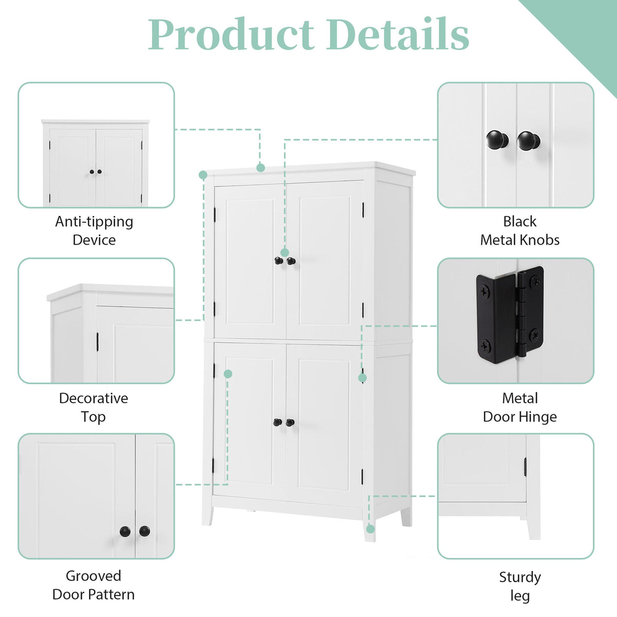 Bathroom floor storage cabinet