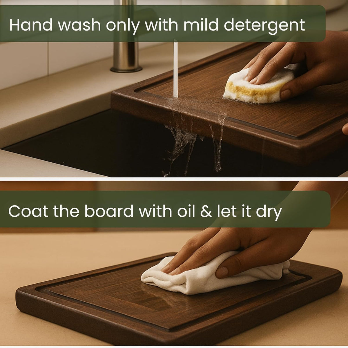 Set of 3 Wooden Chopping Boards for Prep & Serving