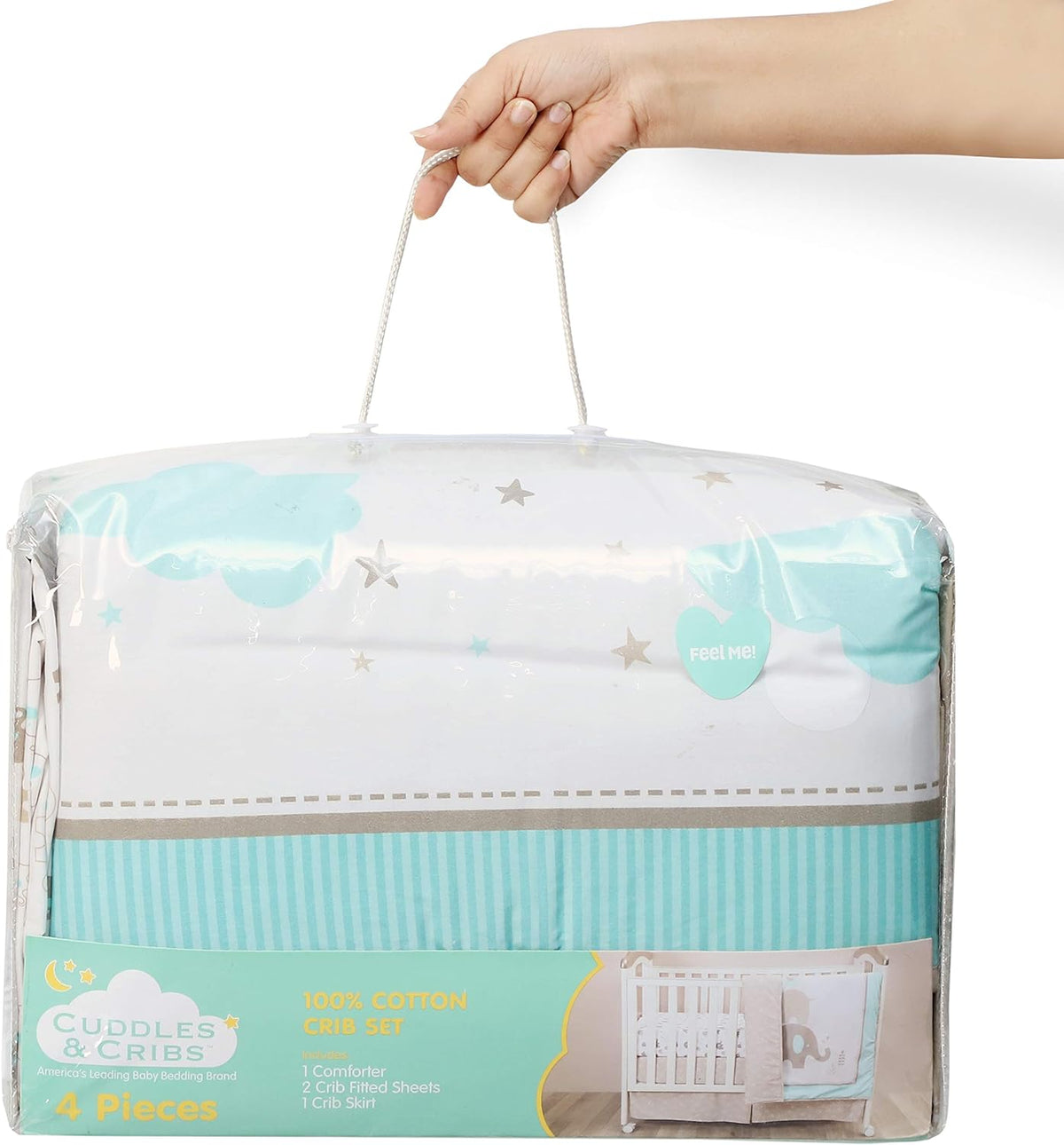 4 Piece Baby Crib Bedding Set Reversible Comforter