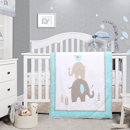 4 Piece Baby Crib Bedding Set Reversible Comforter