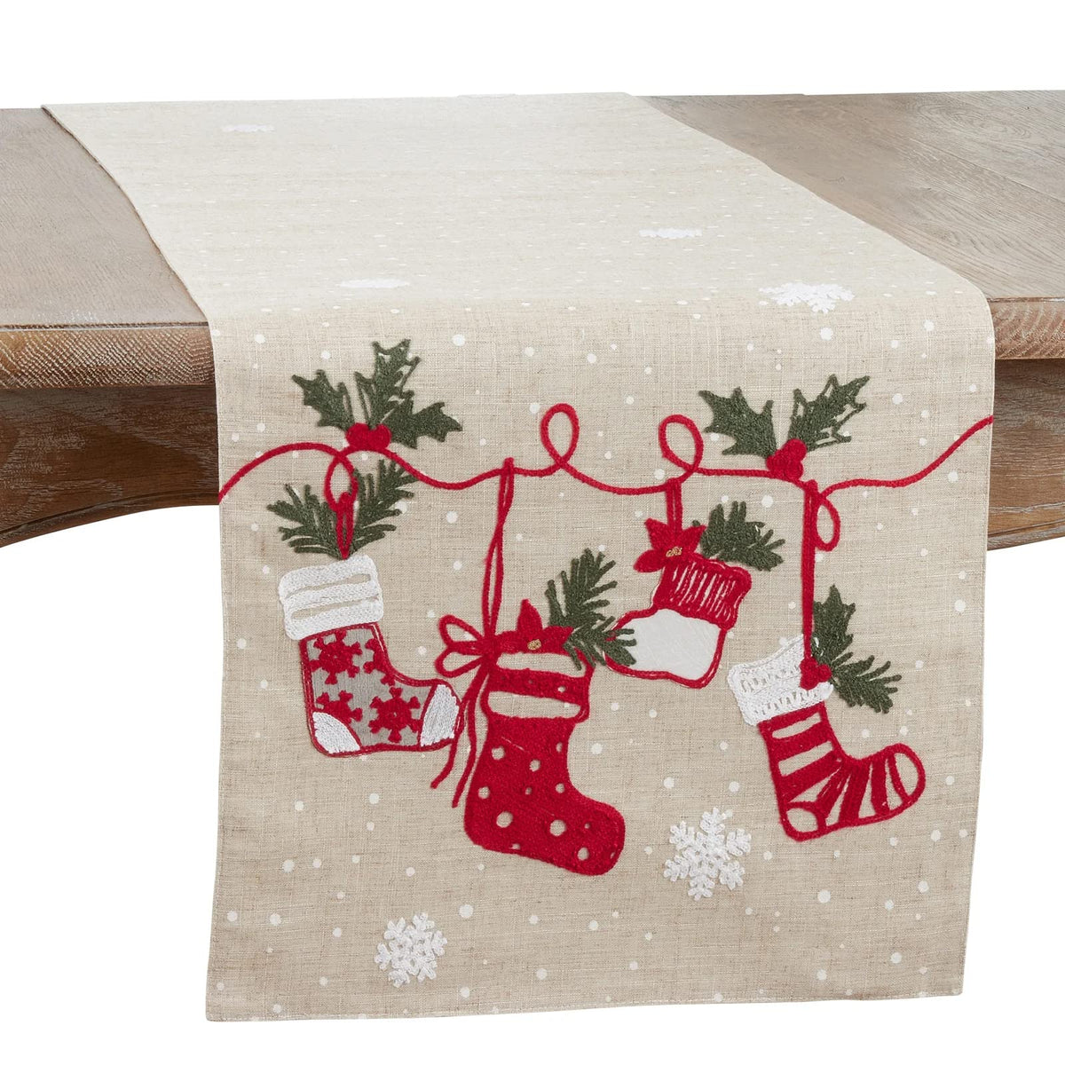 Christmas Stocking Table Runner 16" W x 70" L