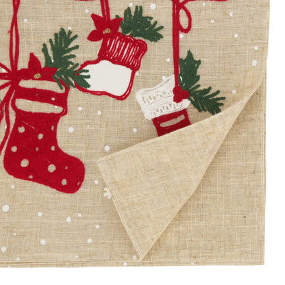 Christmas Stocking Table Runner 16" W x 70" L