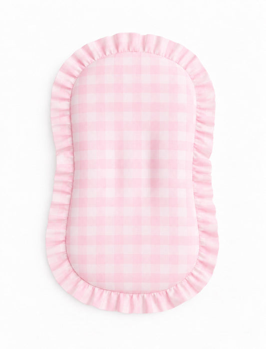 Light Pink Checkered Baby Lounger Cover
