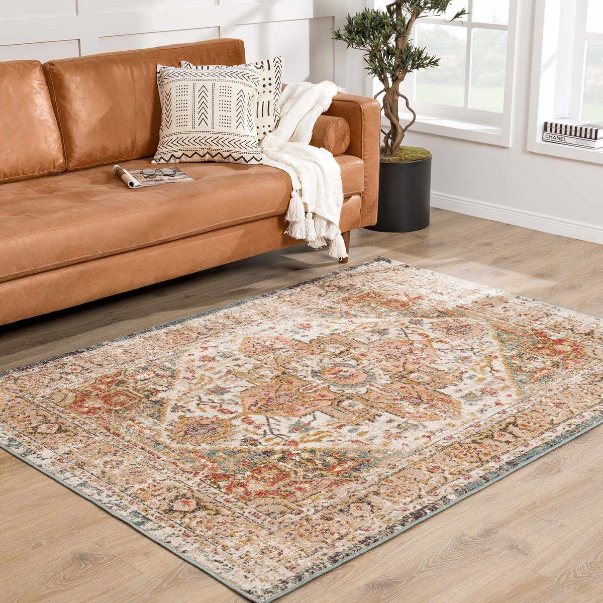 Peeta Brown Medallion Area Rug