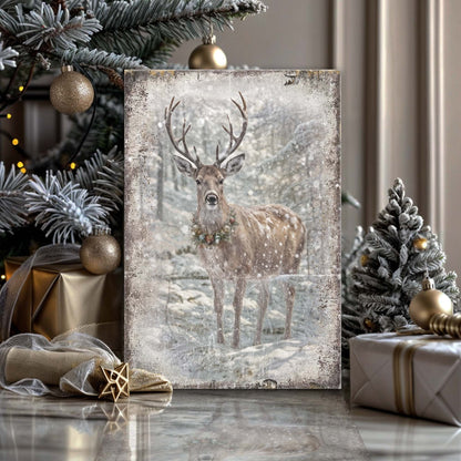 Vintage Winter Deer
