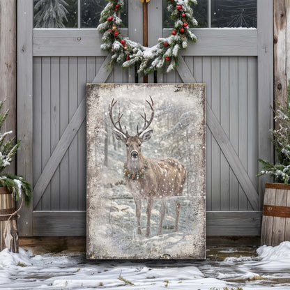 Vintage Winter Deer