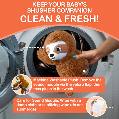 Plush Sound Machine with Real Shushing Sound & Smart Cry Detection