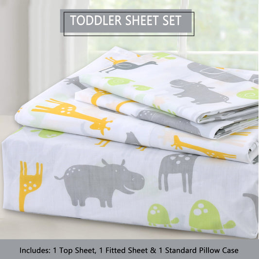 3-Piece Crib/Toddler Cotton Sheet Set