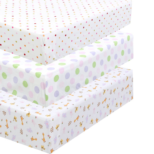 3 Piece Crib/Toddler Cotton Fitted Sheets