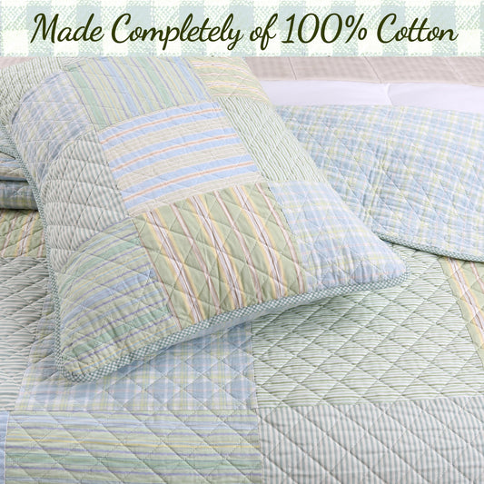 3-Piece Cotton Reversible Quilt Bedding Set