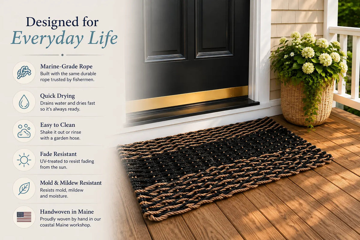 Green Ombre Lobster Rope Doormat
