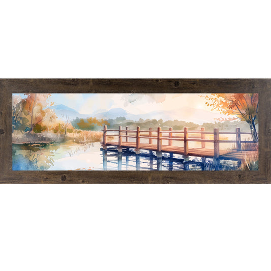 Autumn Pier Watercolor Wall Art