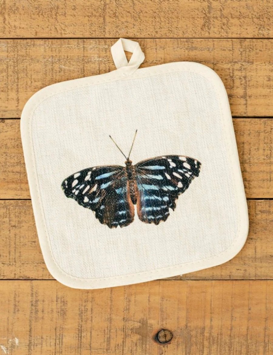 Blue Butterfly Pot Holder