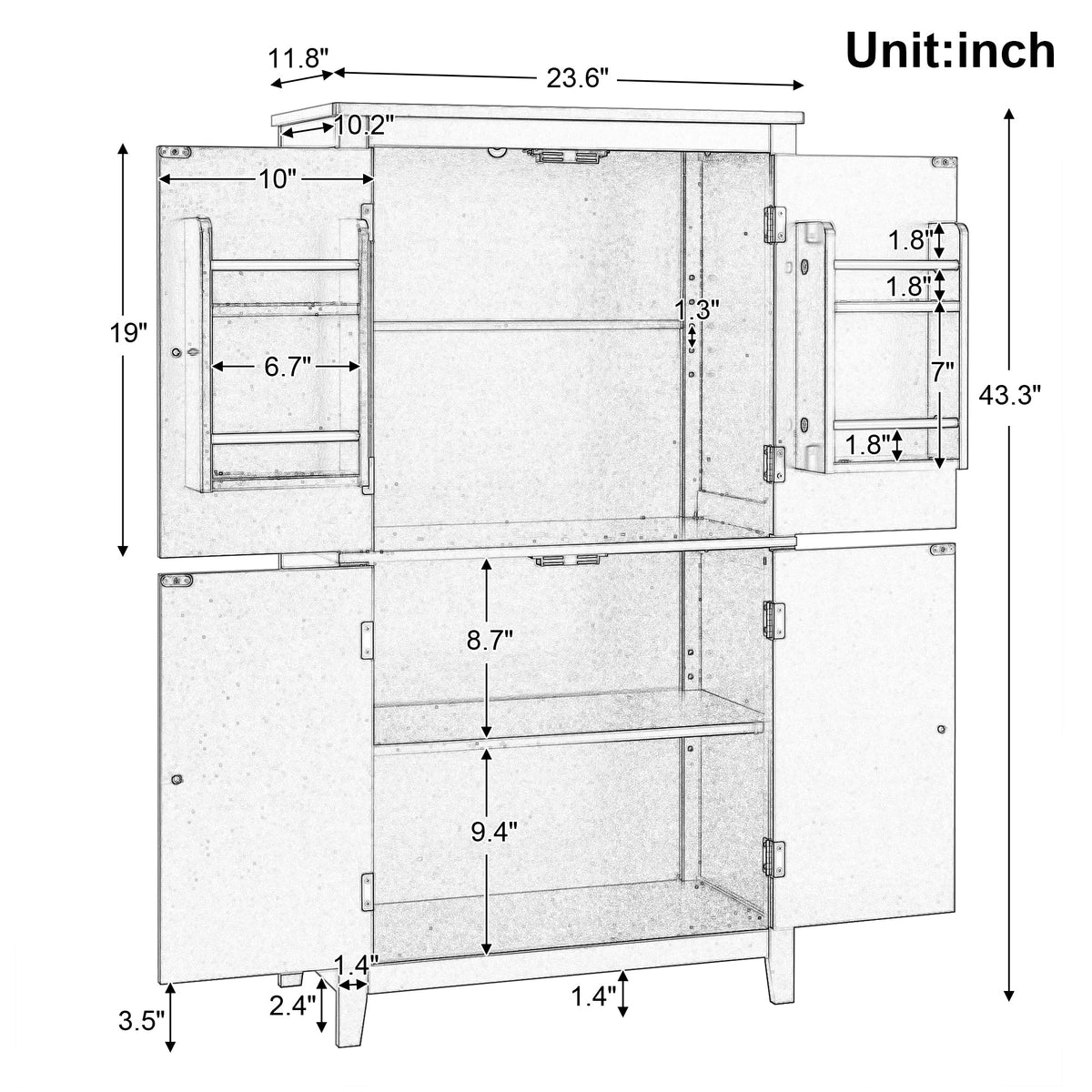 Bathroom floor storage cabinet