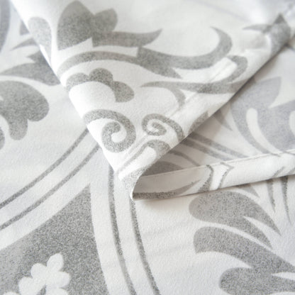 Dreamy Moon Sky Heather Gray White Bed Sheet Set