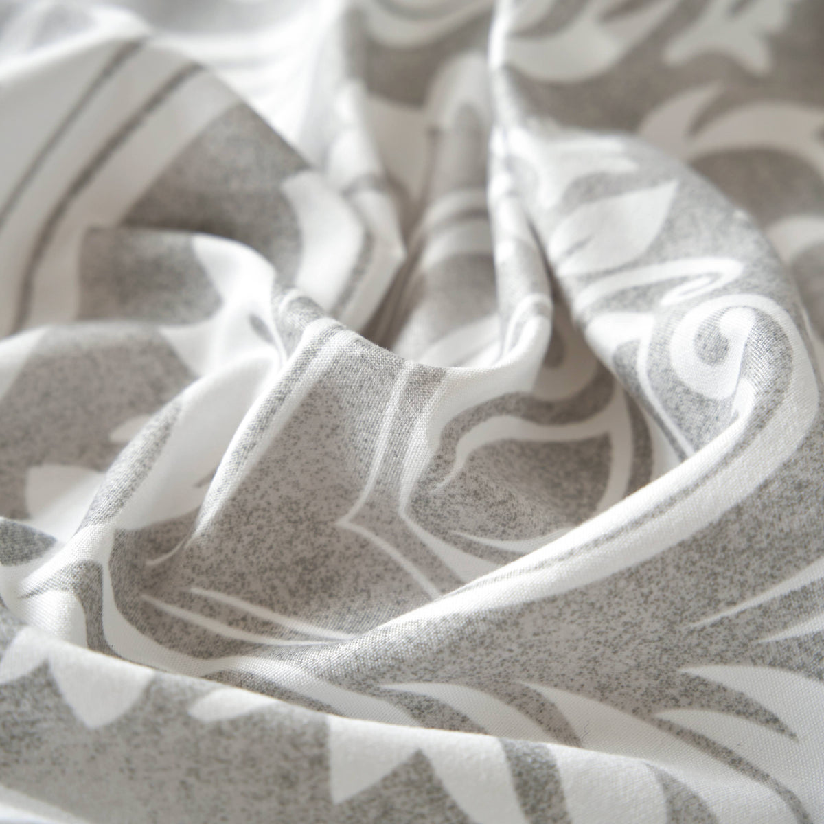 Dreamy Moon Sky Heather Gray White Bed Sheet Set