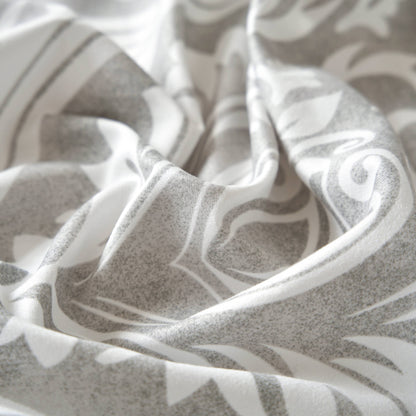 Dreamy Moon Sky Heather Gray White Bed Sheet Set