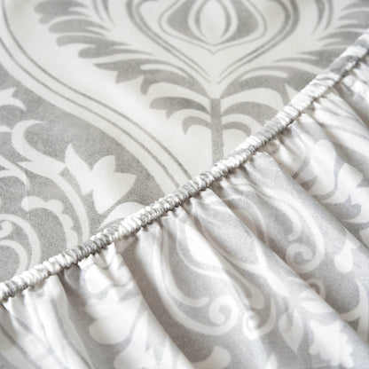 Dreamy Moon Sky Heather Gray White Bed Sheet Set