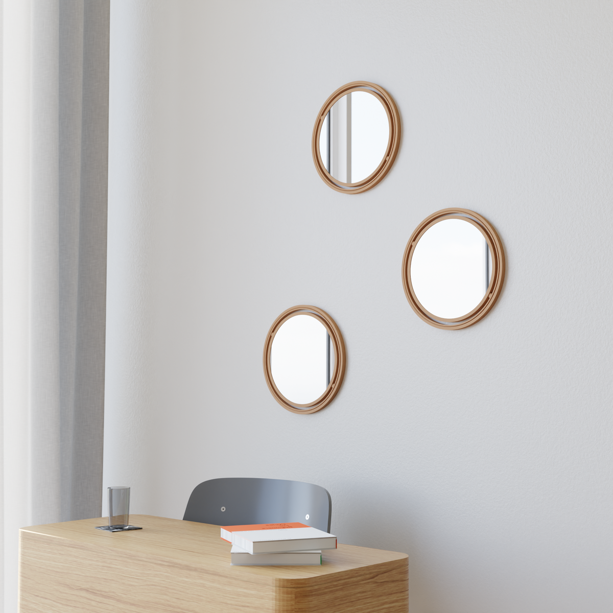 SET OF 3 GLOBE Mirror