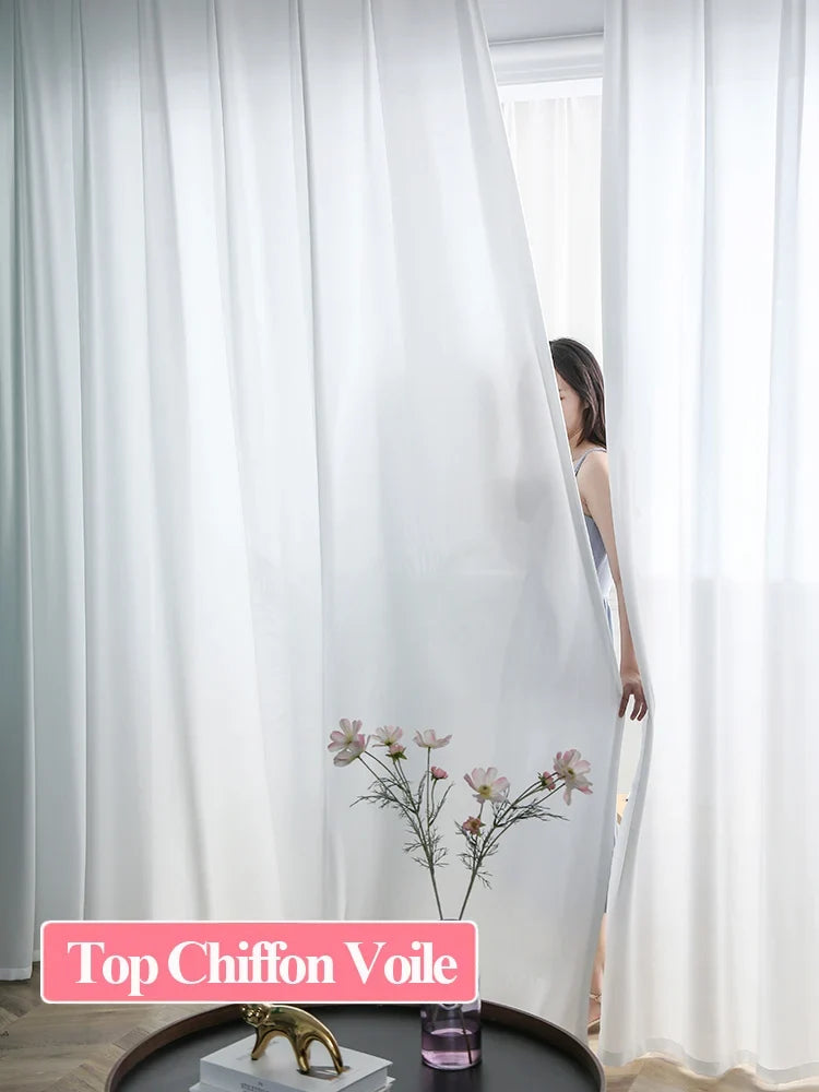 Chiffon White Sheer Curtains