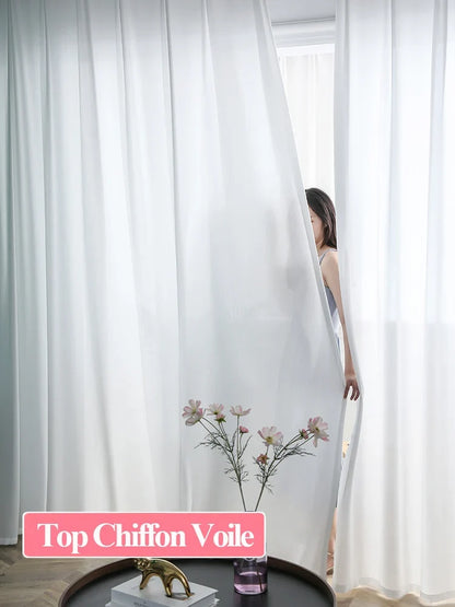 Chiffon White Sheer Curtains