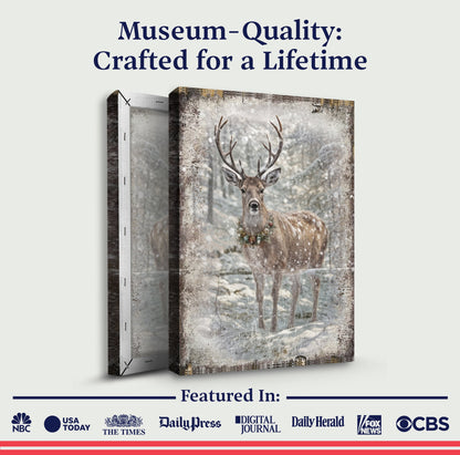 Vintage Winter Deer