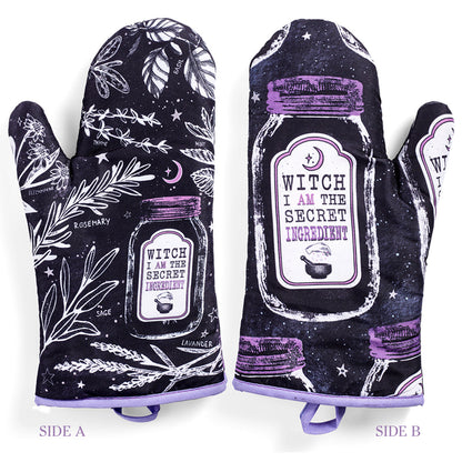 Kitchen Witch Oven Mitt Set